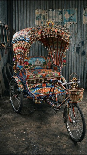 From Scrap to Stunning 🇧🇩 Traditional Rickshaw Build | Satisfying Transformation #shorts