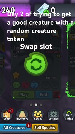 Day 2 of trying to get a good creature with a random ￼token