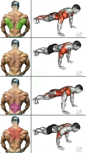 Back-Focused Push-Up Workout✅️🔥#back #workout #fitness #pushup #reels