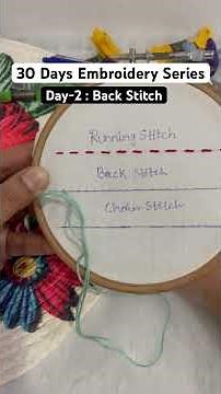 Back Stitch Embroidery Tutorial for Beginners | Day 2 Embroidery Series | Easy Hand Embroidery