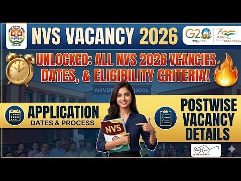 NVS Teacher Recruitment 2026 |NVS Notification 2026 Update |NVS TGT PGT LIBRARIAN Vacancy 2026