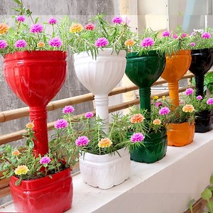 1.9M views · 4.1K reactions | Recycle Plastic Bottles into Colorful Flower Pots <3 | LENA | Facebook