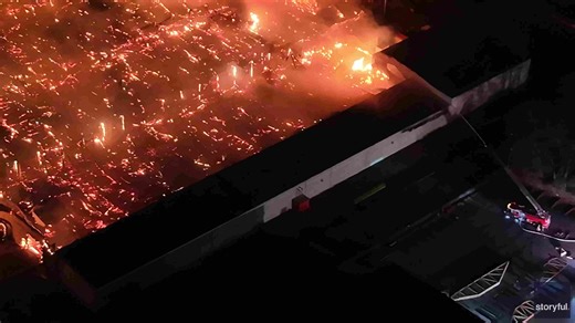 Drone footage captures huge fire at Virginia timber plant