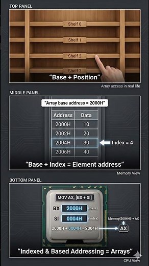 Indexed & Based Addressing in 8086 | Arrays Explained Visually