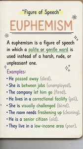 Figure of speech Euphemism #English #figureofspeech | English With RANI MAM