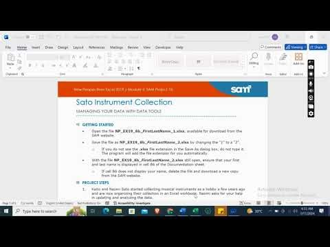 New Perspectives Excel 2019 | Module 6: SAM Project 1b Sato Instrument Collection #newperspectives
