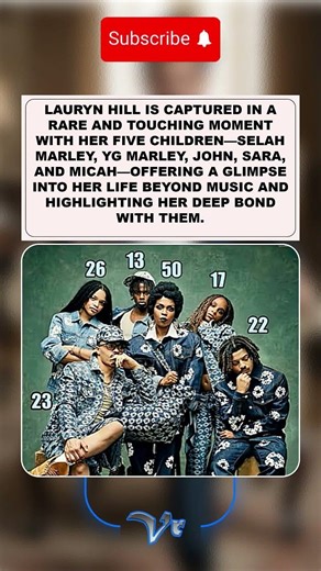 #LaurynHill Rare Moment With Her 5 Children — A Glimpse Beyond the Music 🎤❤️👨‍👩‍👧‍👦