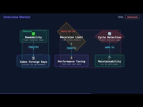 Recursive CTE vs Self-Join: When to Use Each for SQL Hierarchies