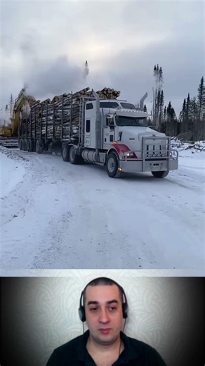Extreme Logging Truck ride in winter