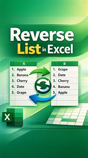 57K views · 441 reactions | How to Reverse a list or range in Excel #excel #exceltips #exceltutorial #excelformulas #excelshorts #microsoftexcel | Endless Knowledge | Facebook