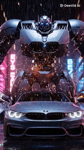 Transformers IRL? BMW M4 Robot Transformation 🔥#BMWM4#Transformers#CarTransformation#AIVideo#AI