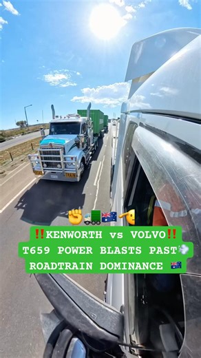 Day111 of year 2026. DAZZLING T659! Kenworth Roadtrain Hauling Containers Blasts Past Volvo FH16.