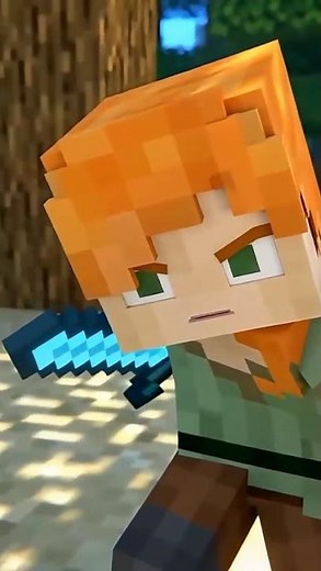 Steve and Alex sword fight #minecraft #animation