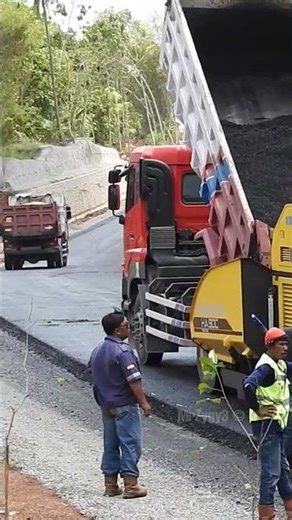 Asphalt Paving Work on New Highway #shorts #mrzygy3 #asphalt #roadwork #roadconstruction #road #top