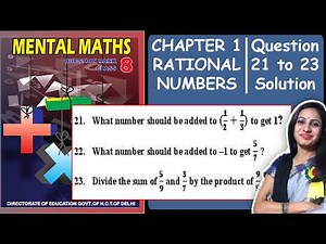 Mental Maths Class 8 Doe Question Bank | Question 21 to 23 Chapter 1 Rational Numbers