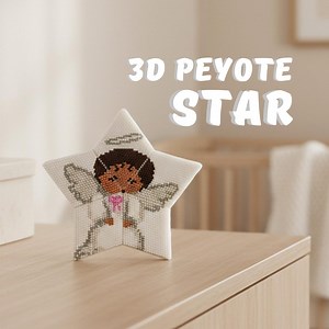 3D Peyote Star Beading Pattern Cute Angel   Full Tutorial for Beginners PDF - Etsy