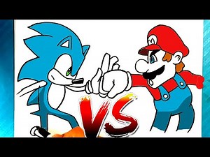 EASY How to Draw SONIC vs MARIO - Movie