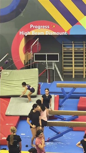 Amina Amer | Front Tuck Dismount on High Beam ✨