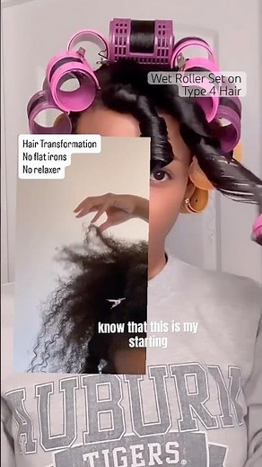 Wet Roller Set on Type 4 Hair without Heat damage #tresstoimpress #rollerset #type4hair #hairtrends