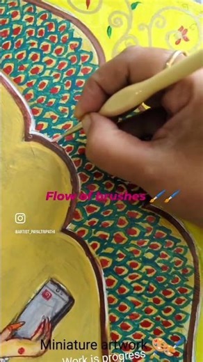 How to do outlines in miniature artwork on canvas choose correct brush