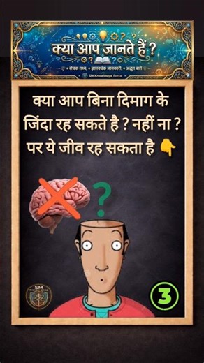 📚 Top 100 Army, Gk, SSC, UPSC, IAS A creature that lives without a brain?Yes, Jellyfish#gkshorts