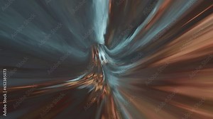 High Speed motion through tunnel. Warp speed through space and time. Motion blur, light streak, particle effect. High speed internet, space travel, hyperspace concept. 3D render 4K loop
