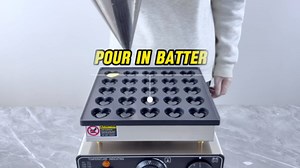 Mini Dutch Pancake Maker， Heart-Shaped Dutch Pancake Machine,25PCs 950W Mini Pancake Maker, 110V Proffertjes Muffin Waffle Maker for Kitchen Bakery Snack Bar