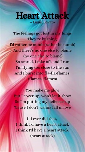 Heart Attack Lyrics | Demi Lovato | Sometimes love feels more like panic than peace… ⚡