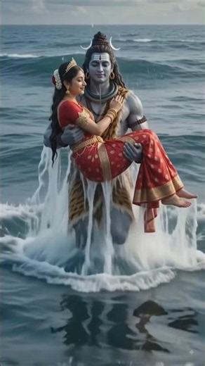 🙏 समुद्र से माता पार्वती को लेकर निकले भगवान शिव 🔱❤️ अद्भुत दिव्य दर्शन | #shorts #mahadev