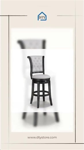 Swivel Pub Stools Wood Upholstered Nailhead Trim Counter Height Set Of 2