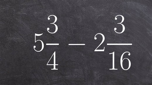 Subtracting two mixed numbers - Math practice - Tutoring online