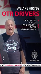 Explore the country while making great paychecks! Join C.R.England OTR Division and earn up to $1,750 weekly! 📍 Minimum 3 months of CDL-A experience required. Apply today and we will get in touch ASAP! 🚀 | C.R. England