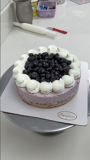 Blueberry chesse cake decorating ideas #blueberry #chessecake #blueberrycakes #birthdaycake #video