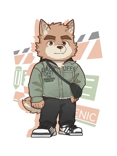 终于把自己的设定完善了一下🤩 感谢 @侠一诚 老师 画的和我自己好像😎 （因为tk不像陆抖一样电脑端可以发图文，那我只能把两张图片做成视频了😥） #furry #furrytiktok #furryart #福瑞 #oc