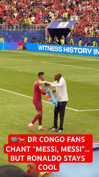 🇨🇩🐐 DR CONGO FANS CHANT “MESSI, MESSI”… BUT RONALDO STAYS COOL #Portugal #DRCongo #Ronaldo #fans