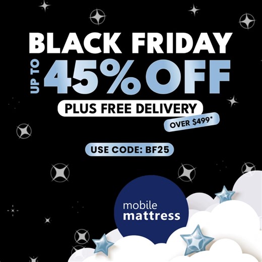 Our BIGGEST discounts ever are officially live! Save up to 45% storewide and enjoy FREE metro delivery* Australia-Wide with code BF25. 🔥 Best-sellers like the Oasis Gel, Odyssey, Osteo Support & Ortho Balance are flying out fast. Stock is limited, and once they’re gone… they’re gone. Don’t be the one who wakes up tomorrow to “Sold Out.” Secure your mattress today and start sleeping better tonight. | Mobile Mattress