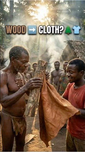 Jungle Fabric! 👕 Making a Loincloth from Tree Bark #shorts #viralshorts #wildorigins