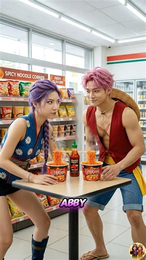 Rumi and Abby battle it out in the “Infinite Spicy Noodles Challenge"#rumi #kpop#jinu#demonhunters