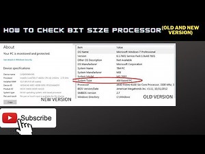 How to check Bit size of processor of laptop and computer