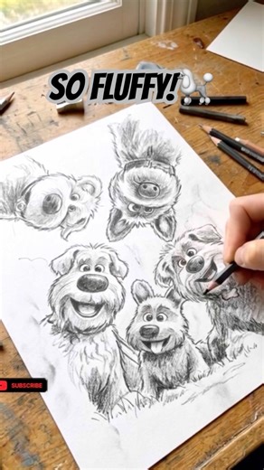 Drawing "The Secret Life of Pets" 🦥🐕🐩🐕‍🦺 #shorts #diy #art #craft #drawing #sketch