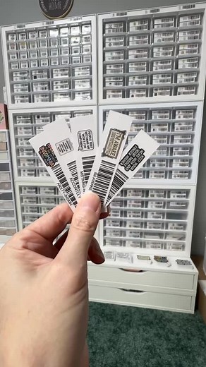 I have officially filled every last drawer on my sticker tower! #craftroomorganization #craftorganization #craftroomstorage #craftstorage #stickerstorage | The Perky Pencil