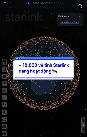Starlink: Hơn 10.000 vệ tinh đang hoạt động quanh Trái Đất
