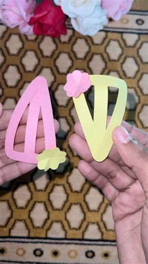 Easy paper hair clip #easypaperhairclip #origami #diy #craft