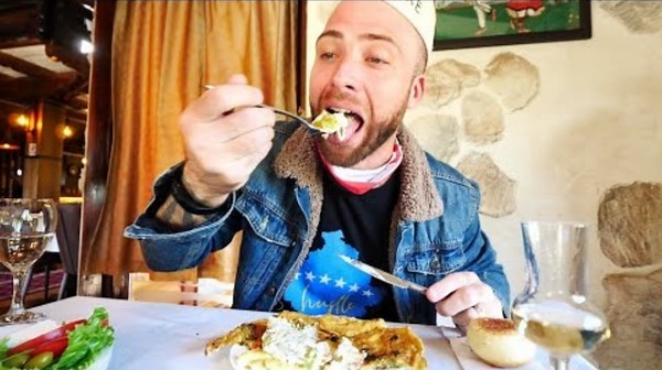Awesome Kosovo Breakfast!! Cheese & Pepper Tava At River Bifurcation | Ferizaj, Kosovo