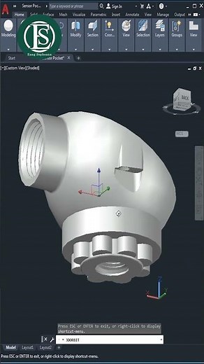 AutoCAD 3d, Sensor Pocket, 3D Modeling #shorts