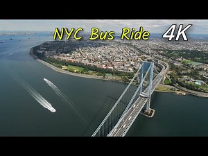 [4K] Raw Video - Express Bus Ride | Staten Island to Downtown Manhattan | Verrazano Bridge Brooklyn