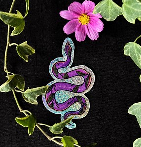 Sparkling Plant Snake Sticker - Etsy Canada
