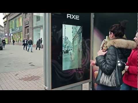 Meet the Axe Angel via AR bus shelter | BigBoard JCDecaux Russia
