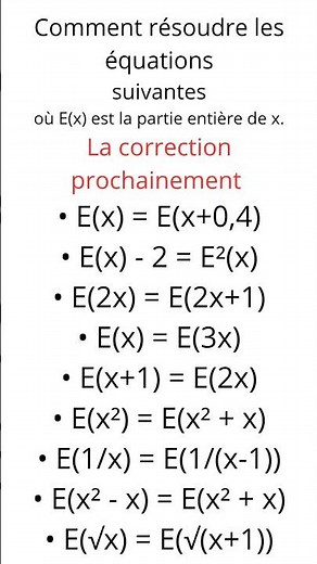 Équations avec partie entière – Exercices corrigés et méthodes efficaces