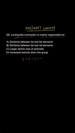 Lanthanide Contraction | D–F Block PYQ